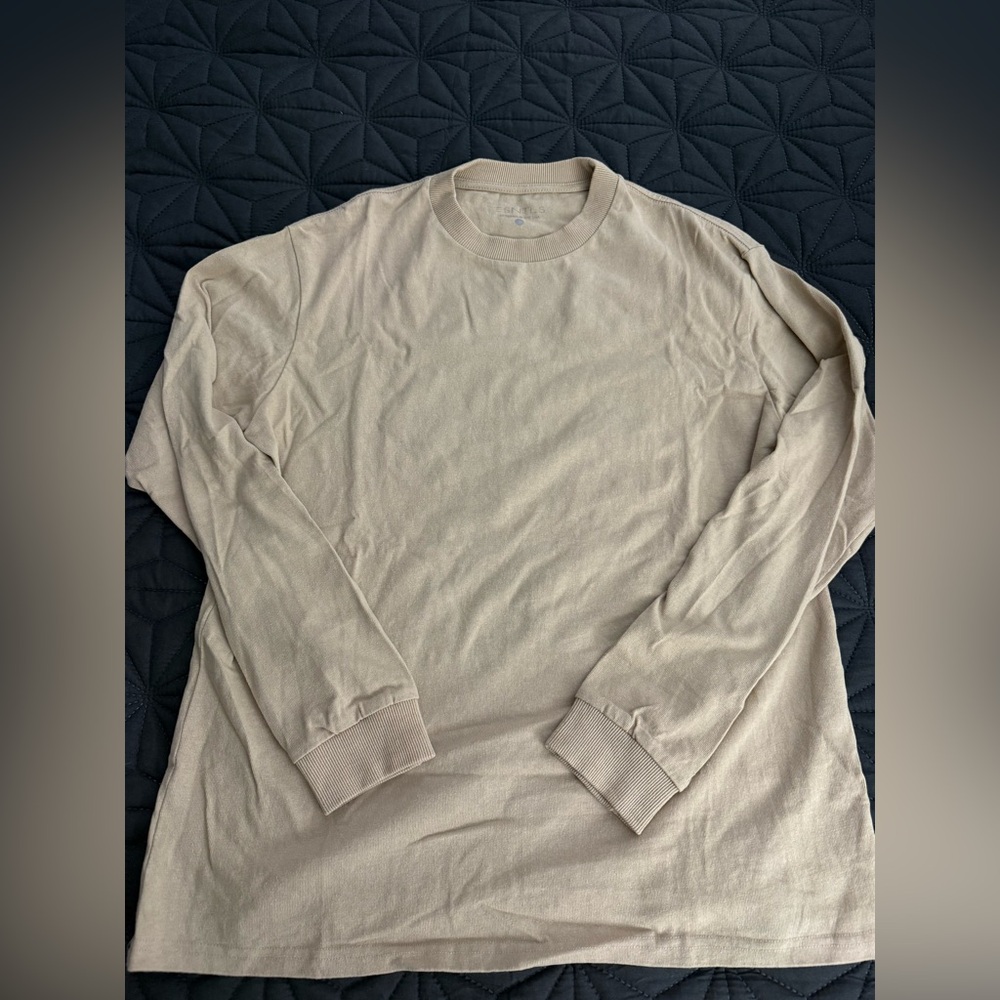 ESNTLS Tan Oversized Long Sleeve Shirt - S